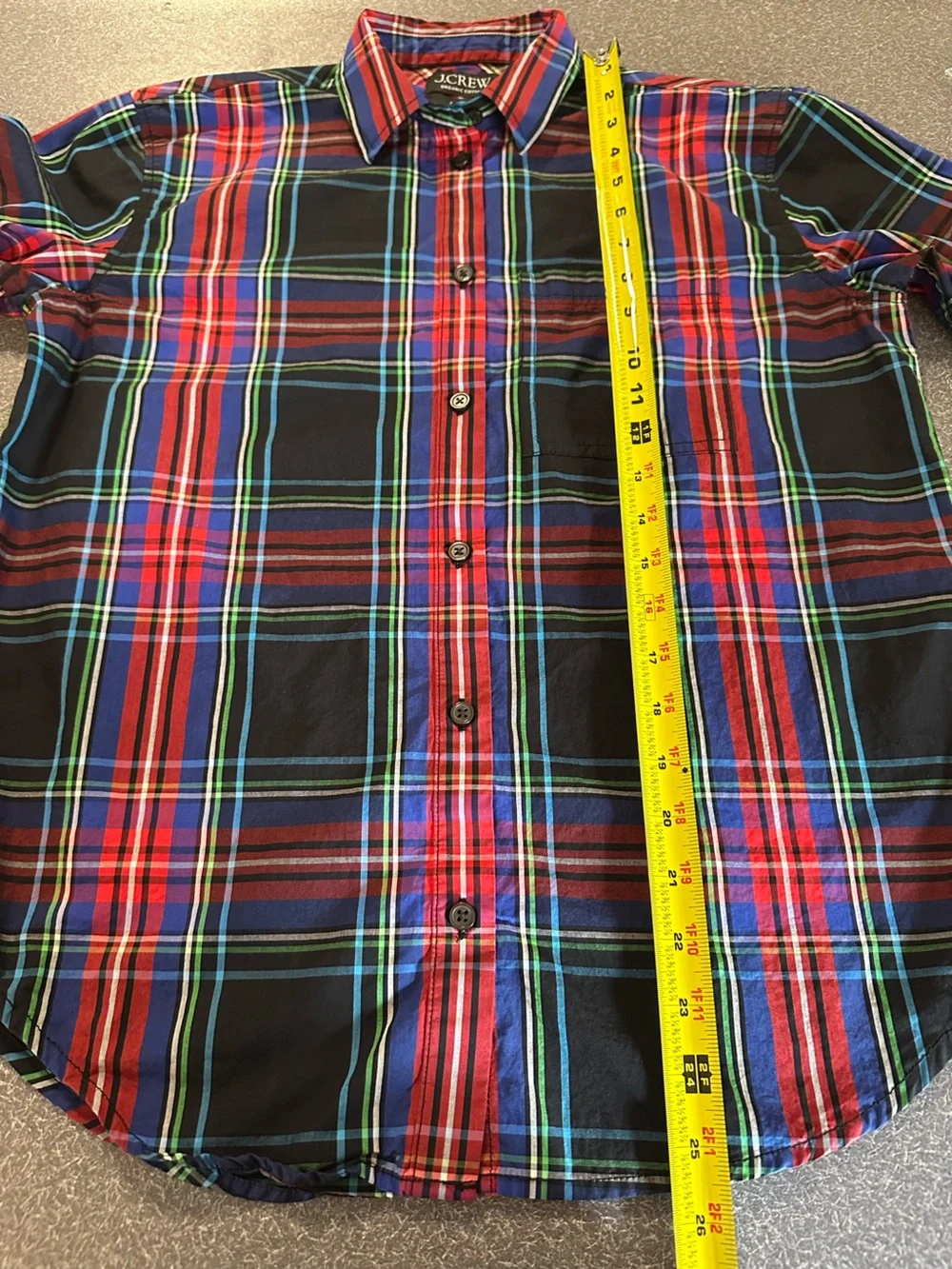 J.Crew Garçon Classic Shirt in Stewart Tartan Organic Cotton Poplin Size 2 BV864
